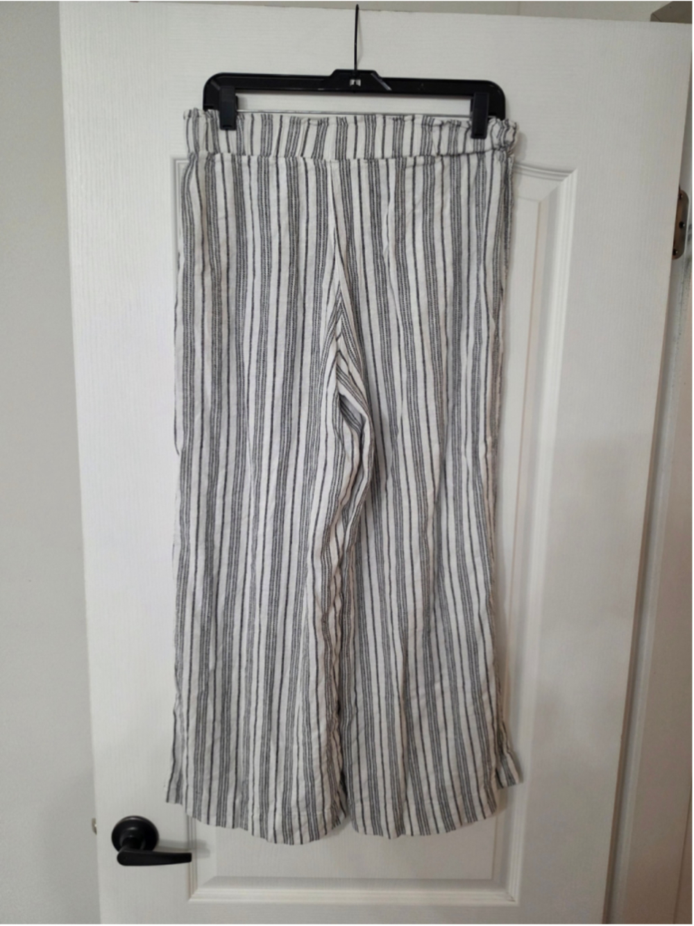 Women's Time and Tru Wide Leg Pants Size S White Black Striped
